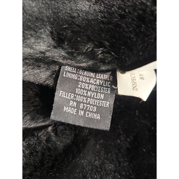 Leather Limited Women’s Genuine Leather Coat Small Black Faux Fur Lined... - Picture 6 of 7